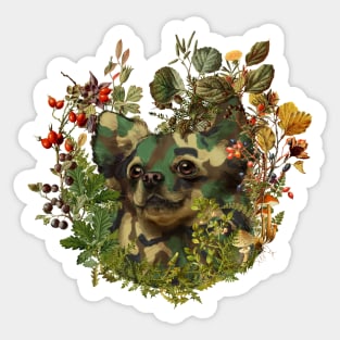 Camo Chihuahua Forest Adventure Sticker